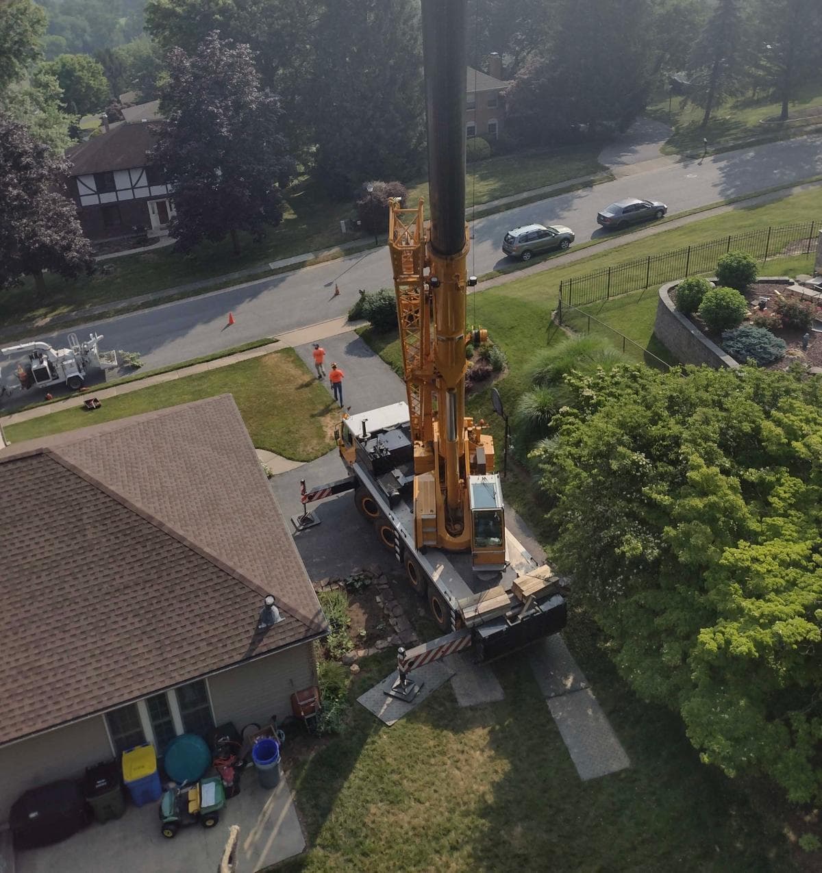 Lewis Burns Tree Service crane operation